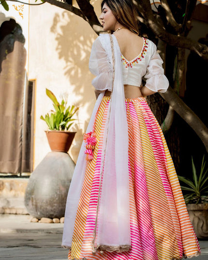 Multicolor Art Silk Festival Lehenga Choli