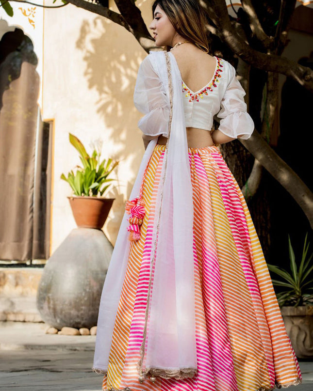 Multicolor Art Silk Festival Lehenga Choli