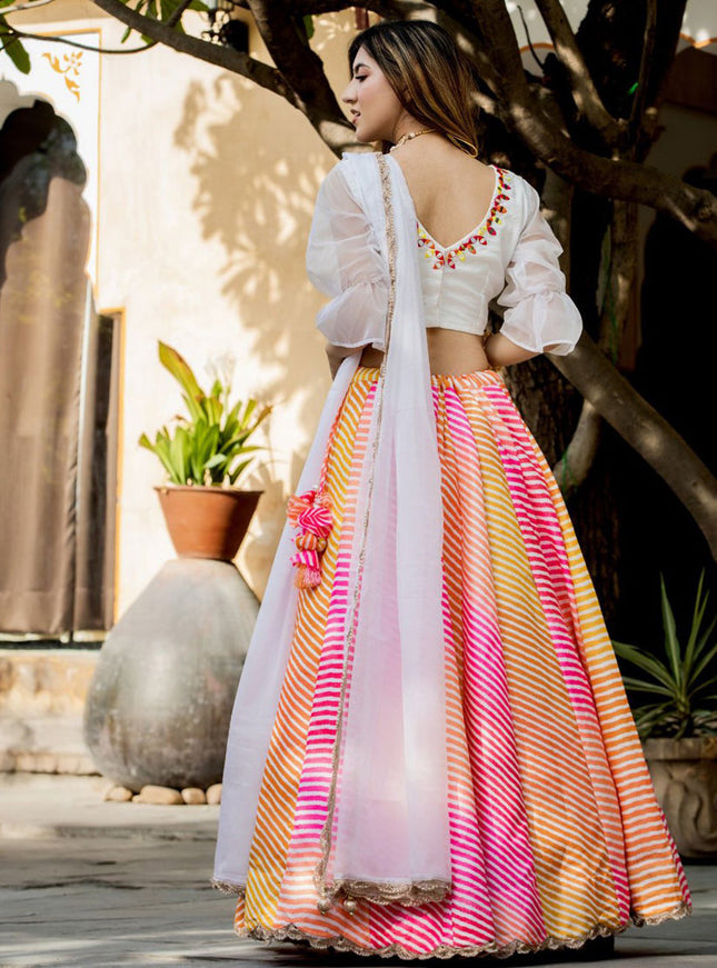 Multicolor Art Silk Festival Lehenga Choli