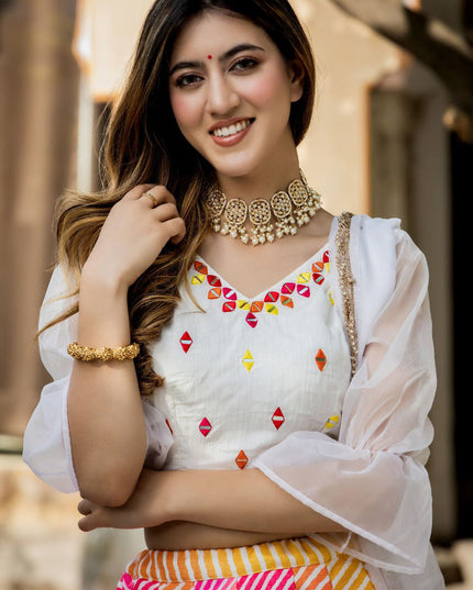 Multicolor Art Silk Festival Lehenga Choli