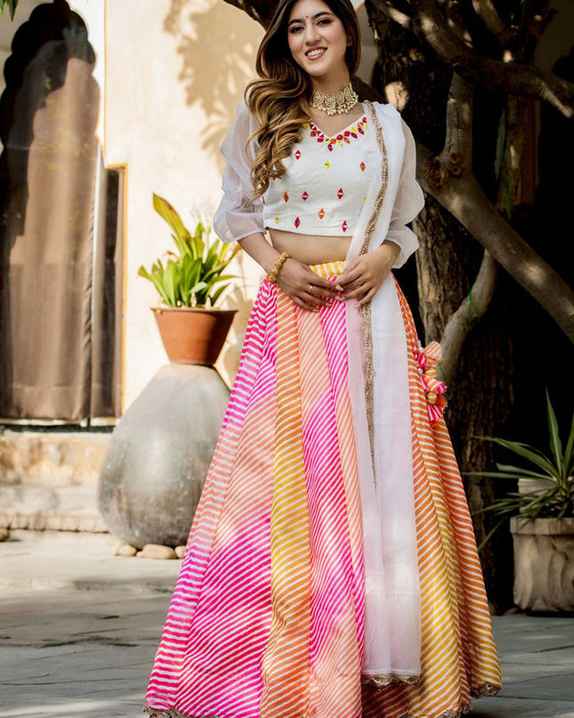 Multicolor Art Silk Festival Lehenga Choli