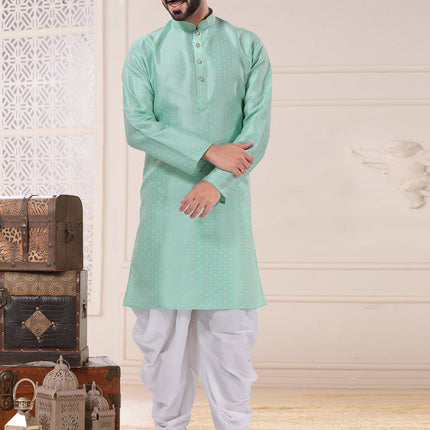Mint Green Jacquard Kurta Pyjama Set