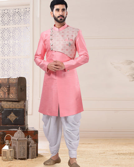 Pink Silk Semi Indo Western Outfit
