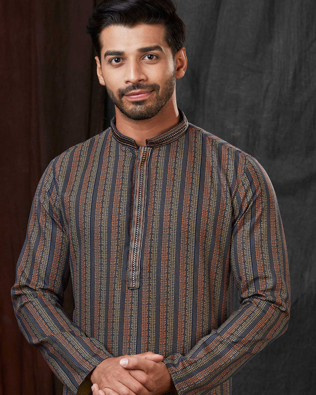 Multicolor Polyester Printed Kurta Pyjama Set