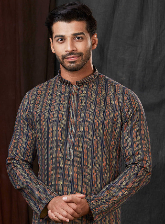 Multicolor Polyester Printed Kurta Pyjama Set