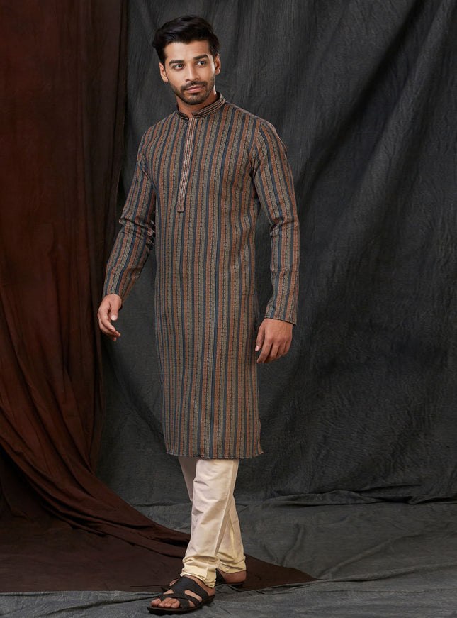 Multicolor Polyester Printed Kurta Pyjama Set