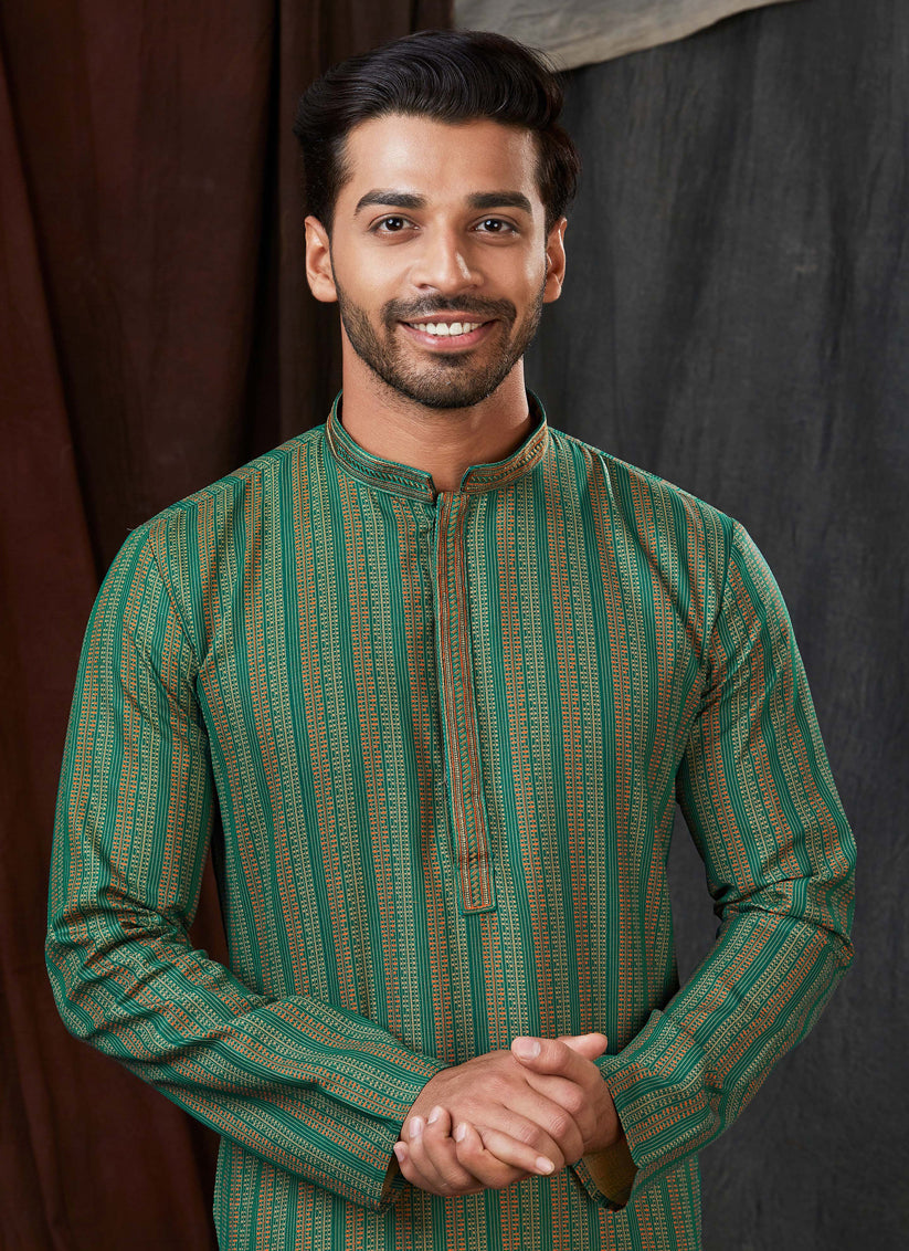 Multicolor Polyester Printed Kurta Pyjama Set