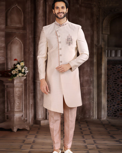 Blush Art Silk Men Sherwani