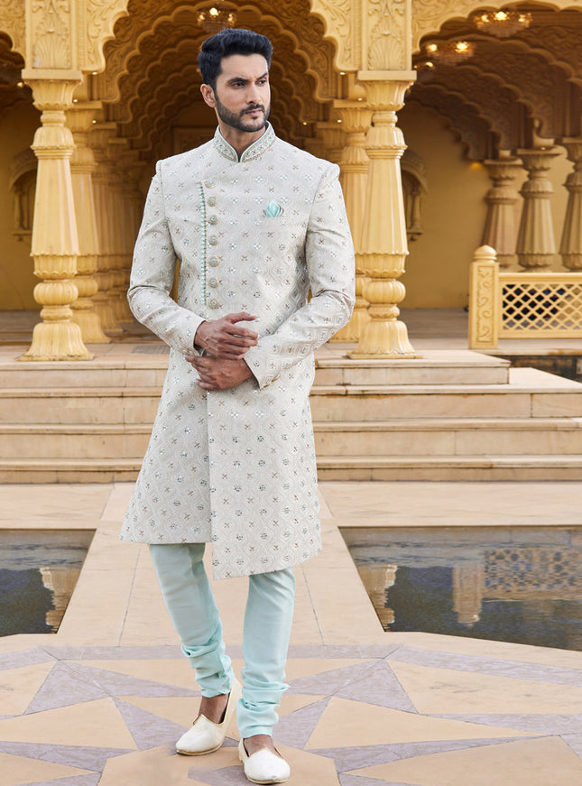White Wedding Wear Sherwani