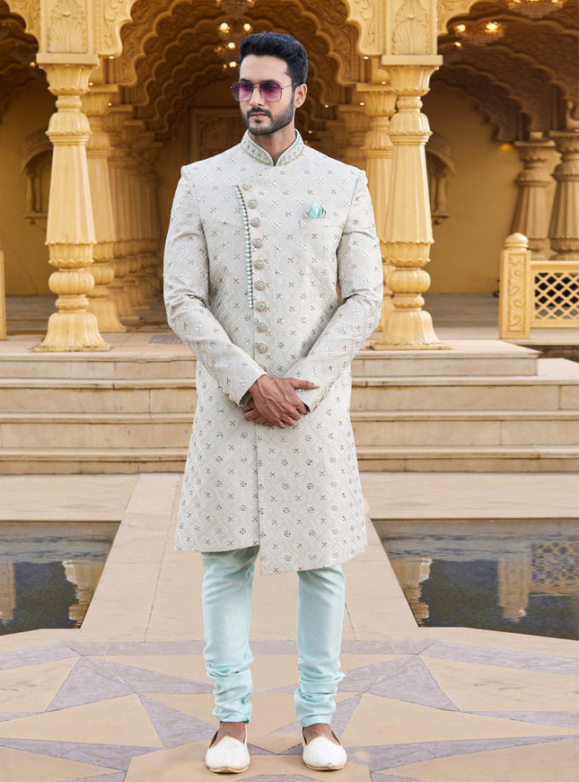 White Wedding Wear Sherwani