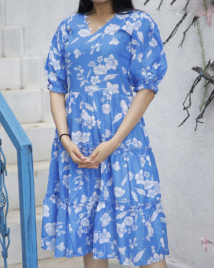 Sky Blue Pure Muslin Digital Printed Kurti