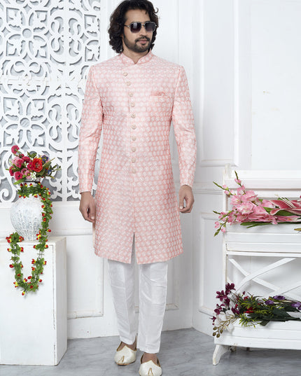 Pink Art Silk Indo Western Outfit