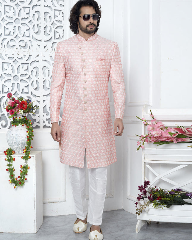 Pink Art Silk Indo Western Outfit