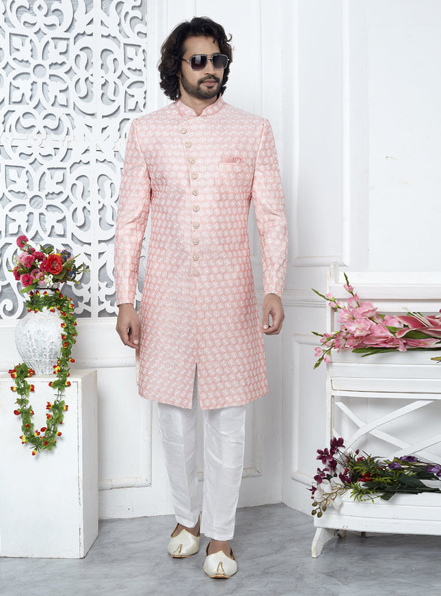 Pink Art Silk Indo Western Outfit