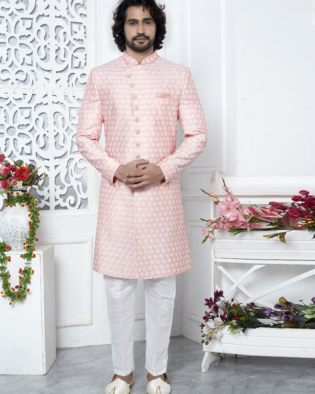 Pink Art Silk Indo Western Outfit