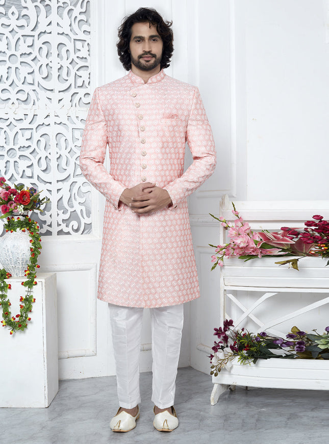 Pink Art Silk Indo Western Outfit