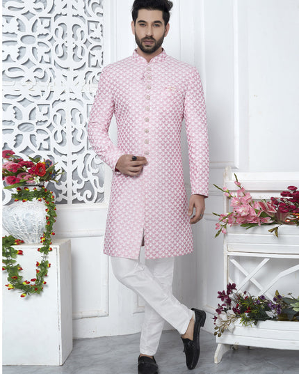 Pink Art Silk Indo Western Outfit