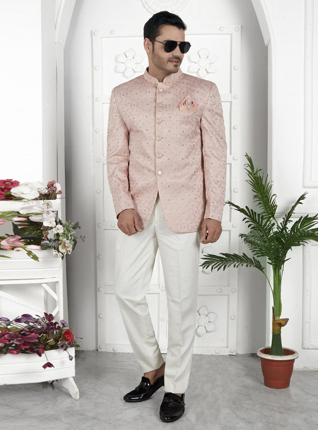 Blush Peach Art Silk Blazer