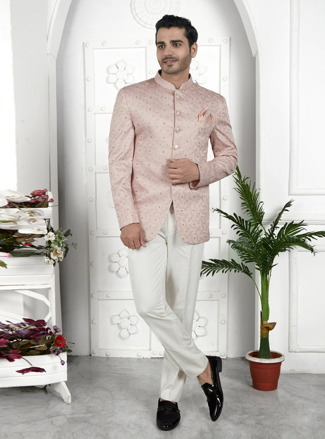 Blush Peach Art Silk Blazer