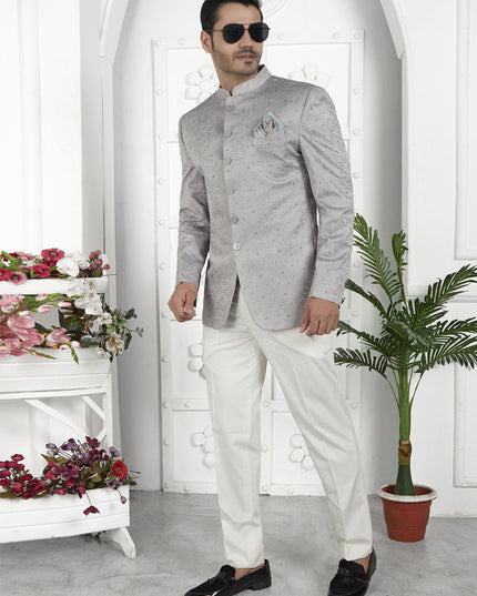 Grey Art Silk Blazer