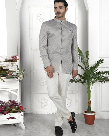 Grey Art Silk Blazer