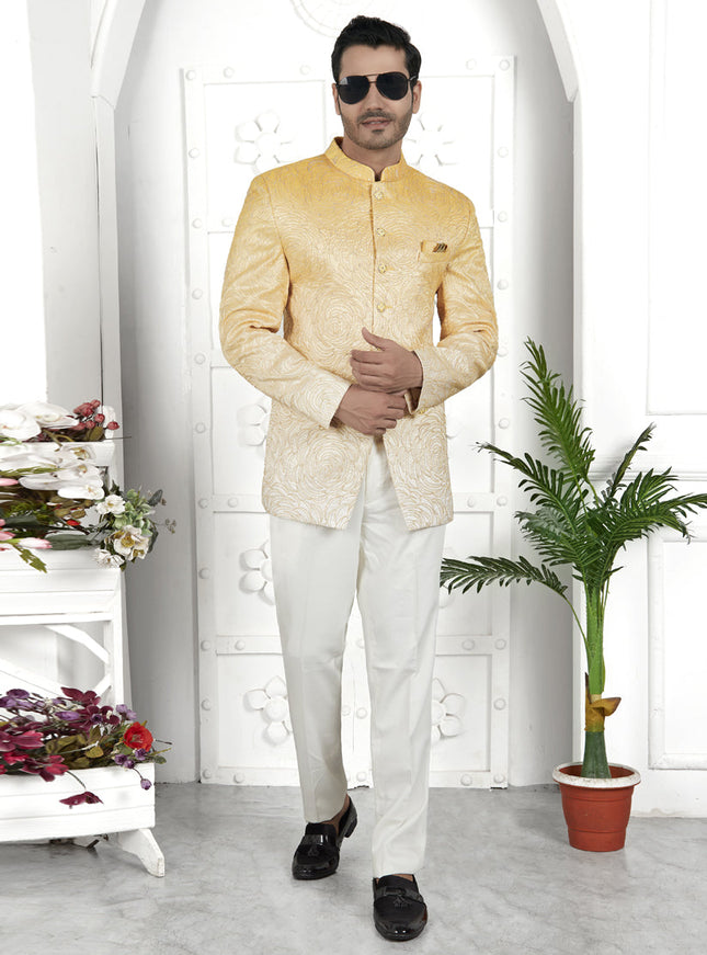 Shaded Yellow Art Silk Blazer