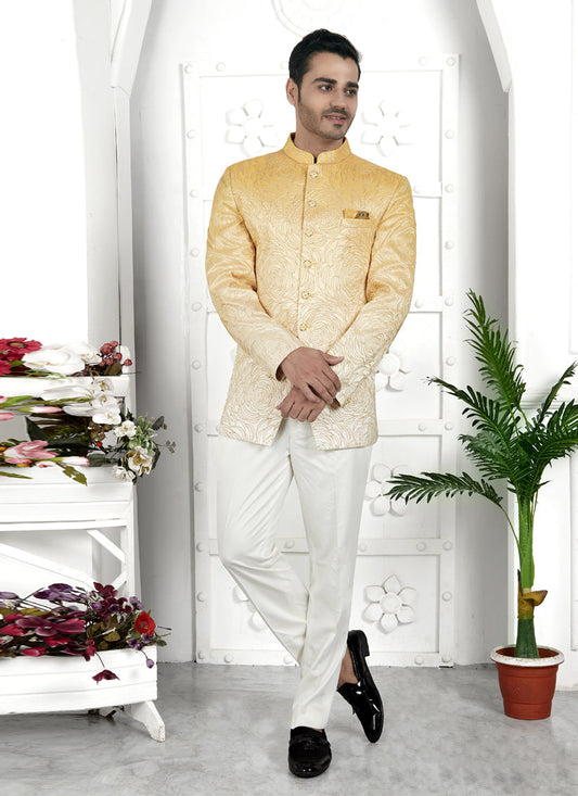 Shaded Yellow Art Silk Blazer
