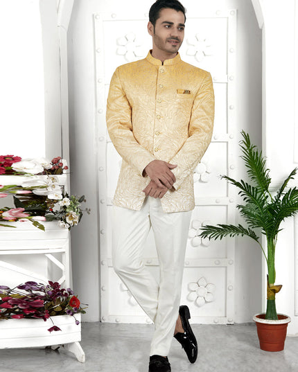 Shaded Yellow Art Silk Blazer