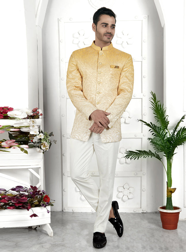 Shaded Yellow Art Silk Blazer