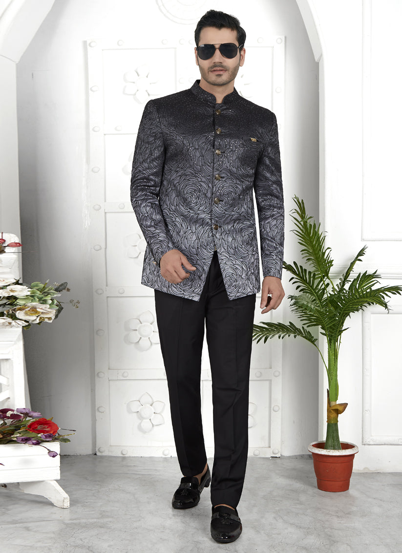 Shaded Black Art Silk Blazer