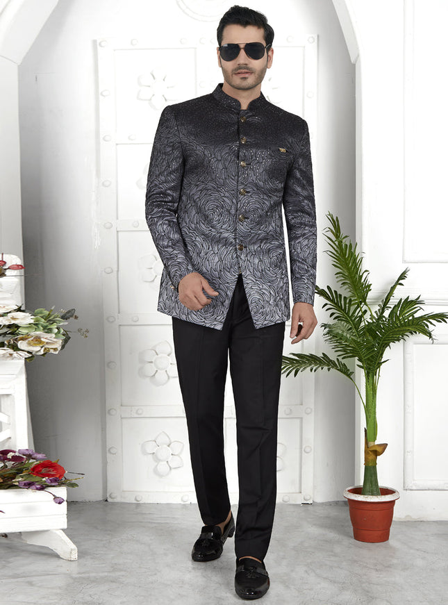 Shaded Black Art Silk Blazer