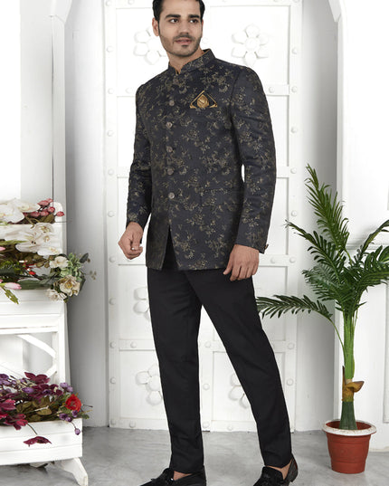 Black Jacquard Silk Blazer