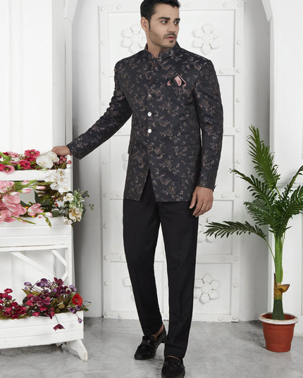 Black Jacquard Silk Blazer