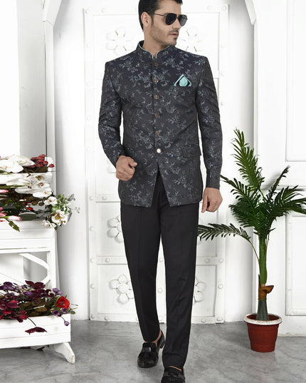 Black Jacquard Silk Blazer