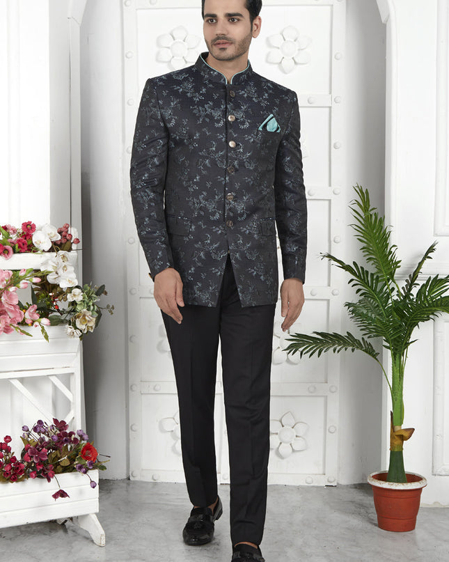 Black Jacquard Silk Blazer