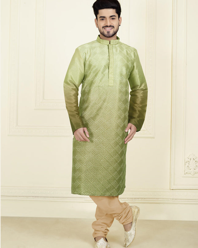 Olive Green Festival Wear Kurta Set