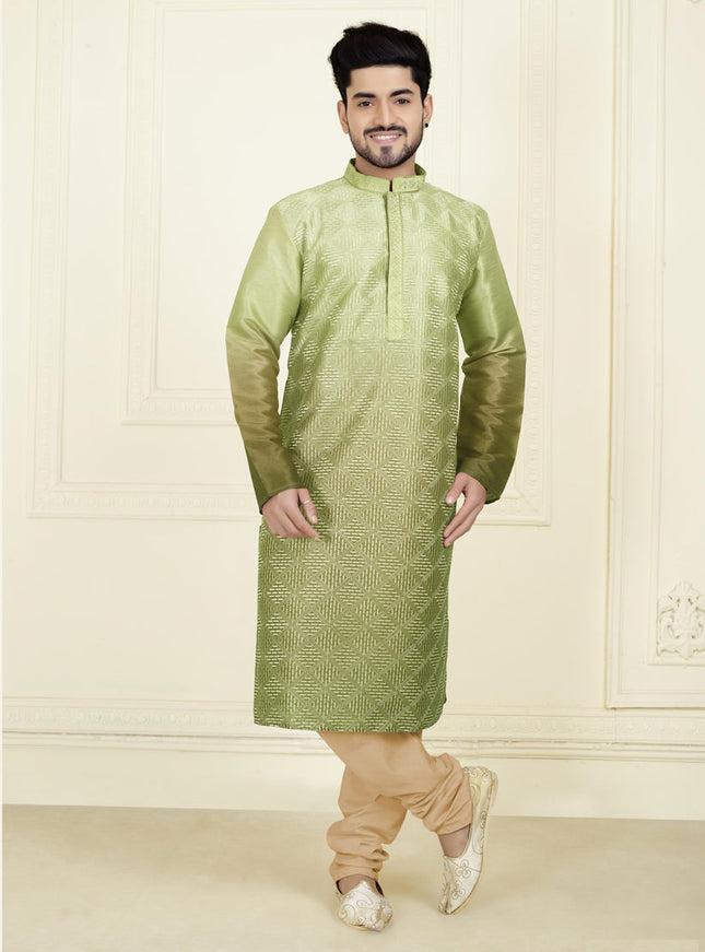 Olive Green Festival Wear Kurta Set