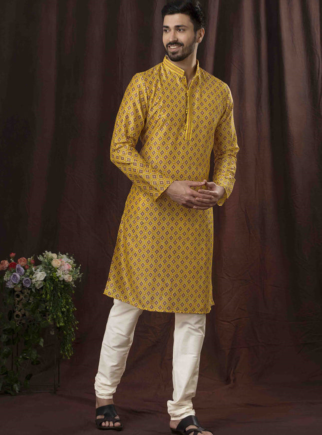Yellow Festival Wear Kurta Set