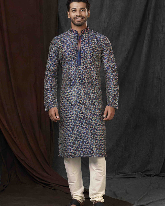 Blue Festival Wear Kurta Set