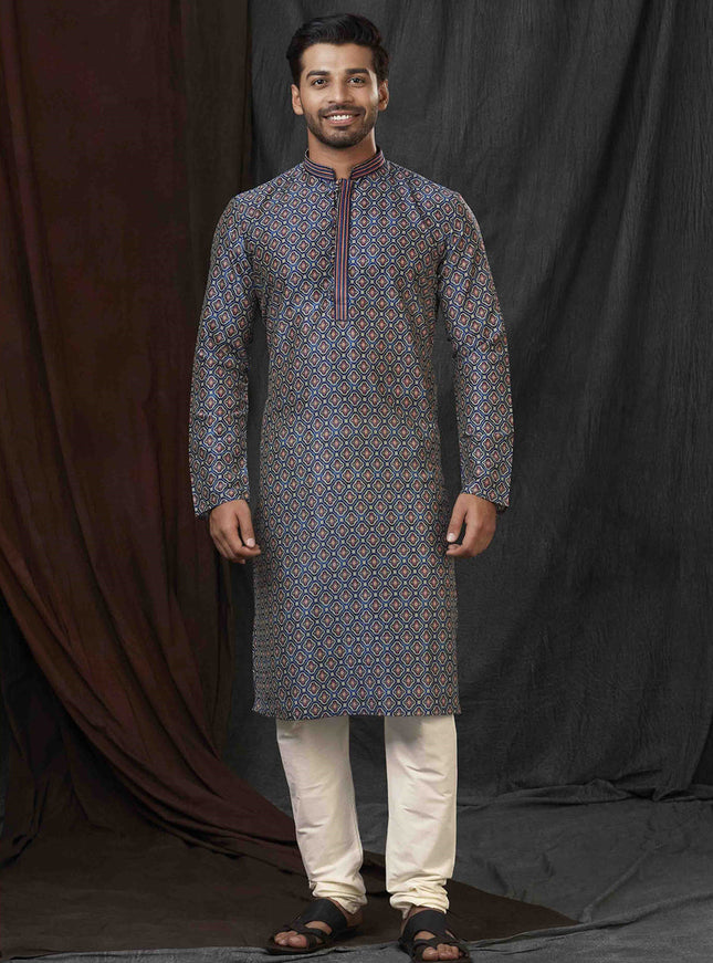 Blue Festival Wear Kurta Set
