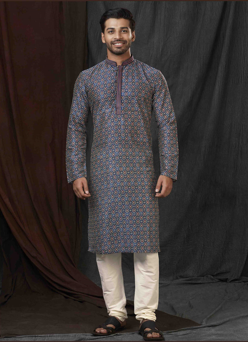 Blue Festival Wear Kurta Set