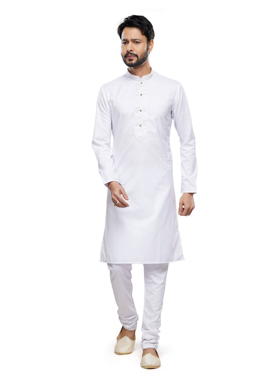Off White Festival Wear Kurta Pyjama Set