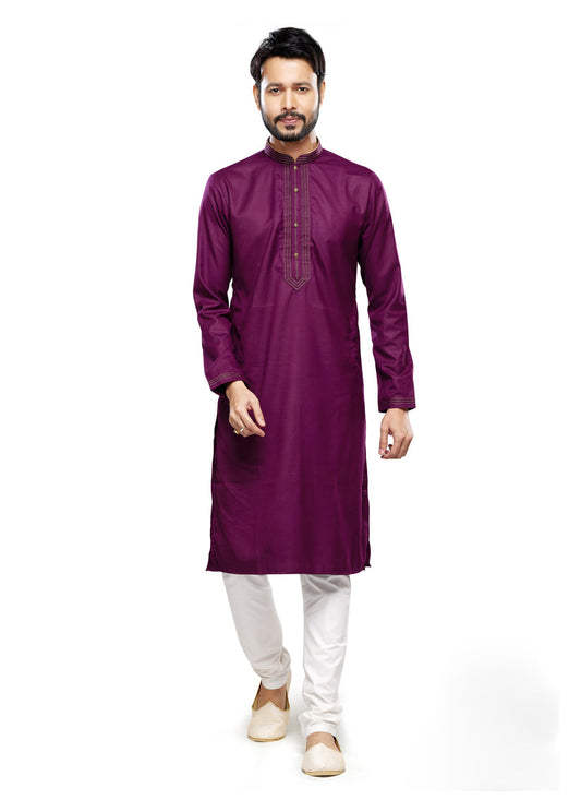 Magenta Festival Wear Kurta Pyjama Set