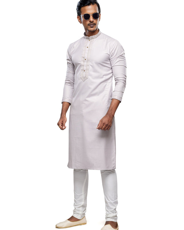 Grey Festival Wear Kurta Pyjama Set