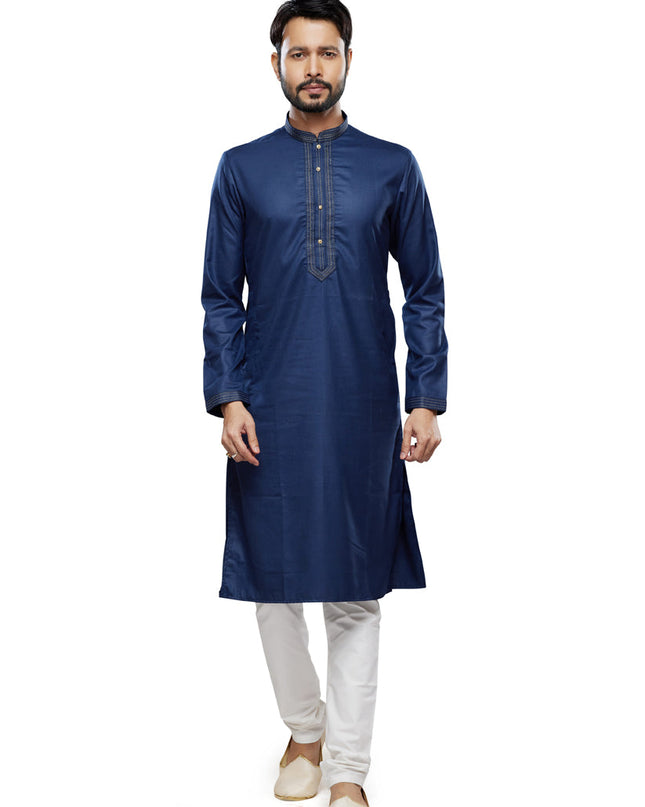 Navy Blue Festival Wear Kurta Pyjama Set