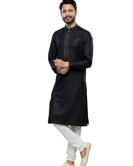 Black Festival Wear Kurta Pyjama Set