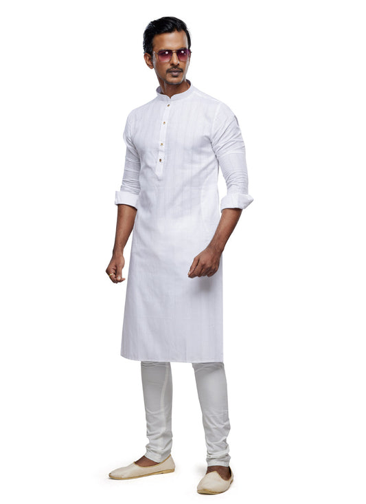 Off White Festival Wear Kurta Pyjama Set