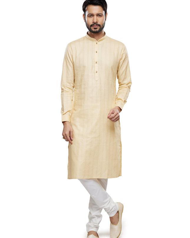 Beige Festival Wear Kurta Pyjama Set