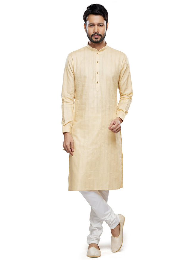 Beige Festival Wear Kurta Pyjama Set