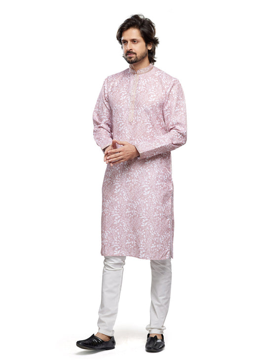 Blush Pink Cotton Kurta Pyjama Set